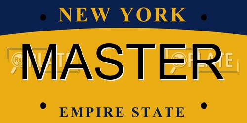 MASTER New York License Plate