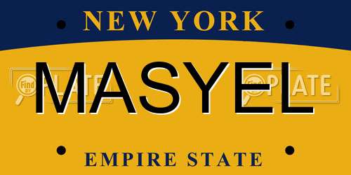MASYEL New York License Plate