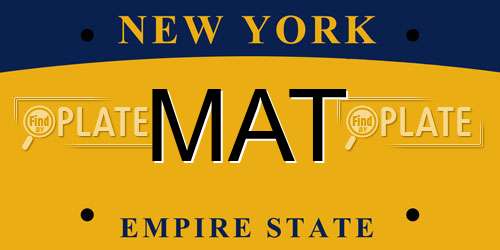 MAT New York License Plate