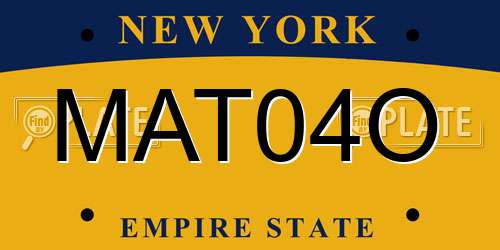 MAT04O New York License Plate