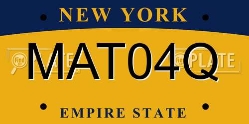 MAT04Q New York License Plate