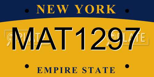 MAT1297 New York License Plate