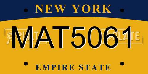 MAT5061 New York License Plate