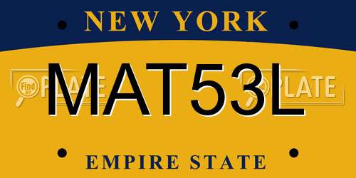 MAT53L New York License Plate