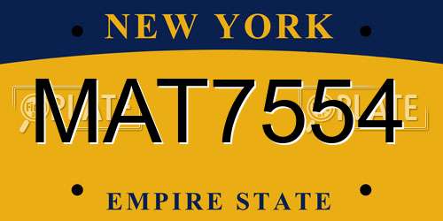 MAT7554 New York License Plate