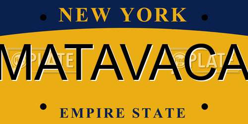 MATAVACA New York License Plate