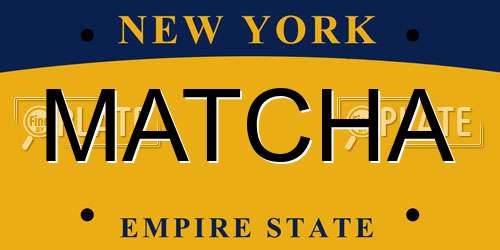 MATCHA New York License Plate