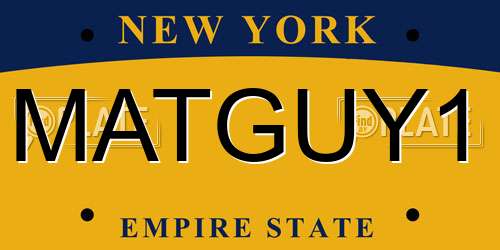 MATGUY1 New York License Plate