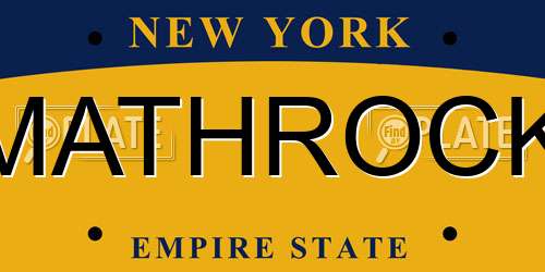 MATHROCK New York License Plate