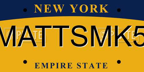 MATTSMK5 New York License Plate