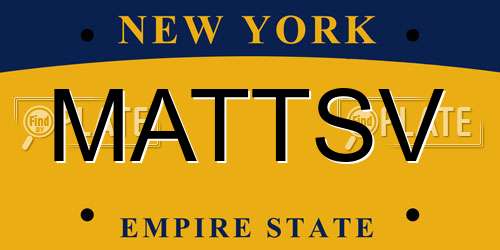 MATTSV New York License Plate