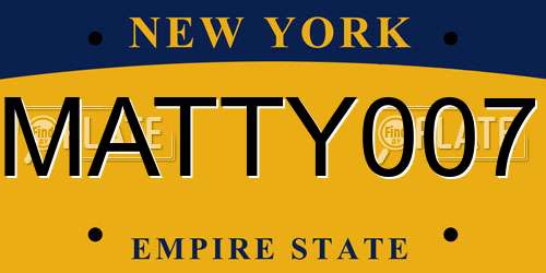 MATTY007 New York License Plate