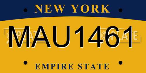 MAU1461 New York License Plate