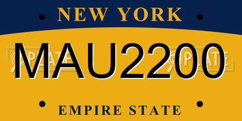 MAU2200 New York License Plate