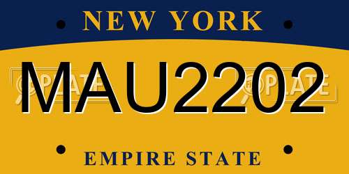 MAU2202 New York License Plate
