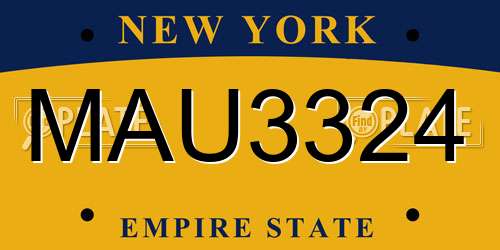 MAU3324 New York License Plate