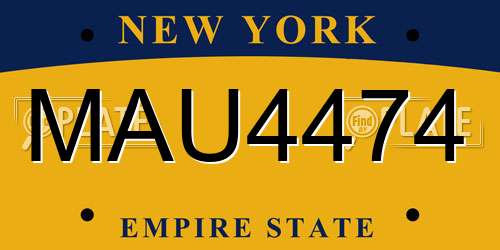 MAU4474 New York License Plate