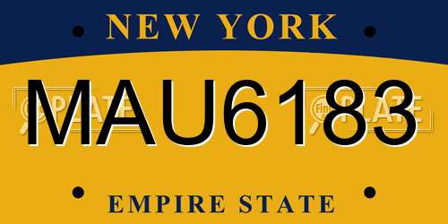 MAU6183 New York License Plate