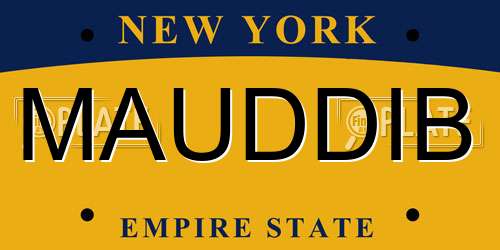 MAUDDIB New York License Plate