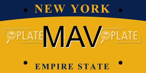 MAV New York License Plate