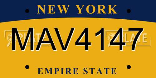 MAV4147 New York License Plate