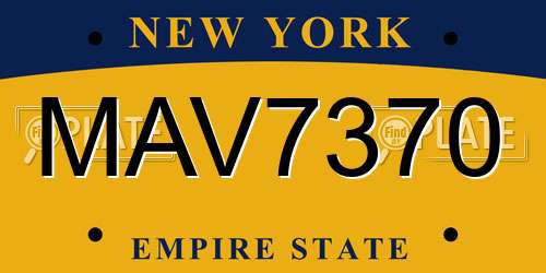 MAV7370 New York License Plate