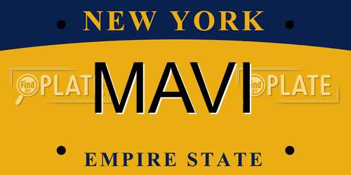 MAVI New York License Plate