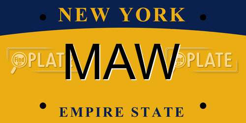 MAW New York License Plate