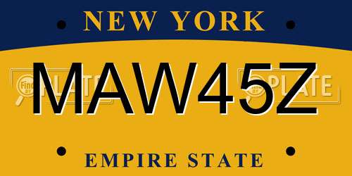 MAW45Z New York License Plate