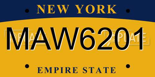 MAW6201 New York License Plate