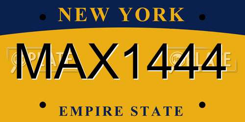 MAX1444 New York License Plate