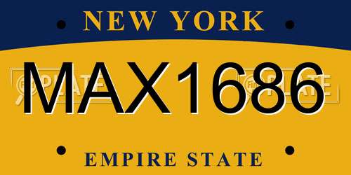 MAX1686 New York License Plate