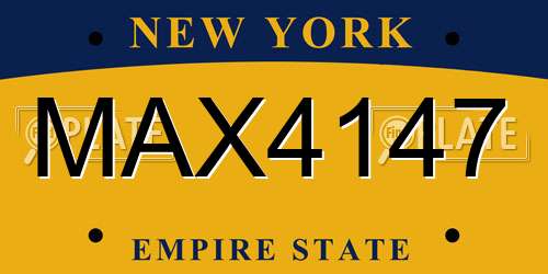MAX4147 New York License Plate