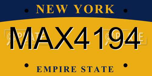 MAX4194 New York License Plate