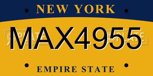 MAX4955 New York License Plate
