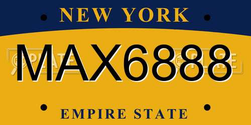 MAX6888 New York License Plate