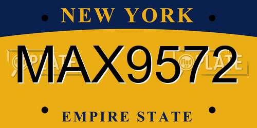 MAX9572 New York License Plate