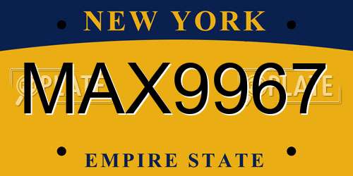 MAX9967 New York License Plate