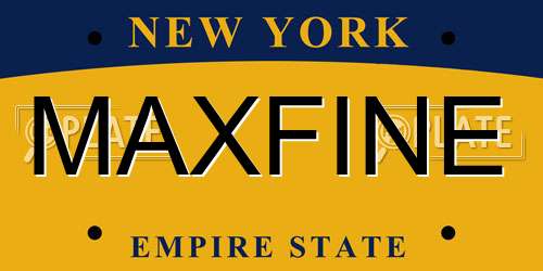 MAXFINE New York License Plate