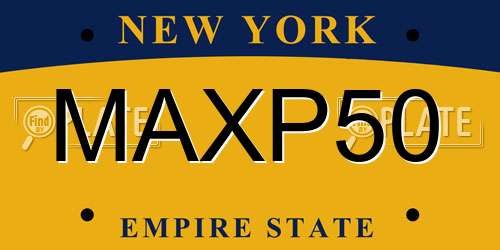 MAXP50 New York License Plate