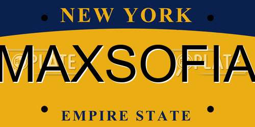 MAXSOFIA New York License Plate