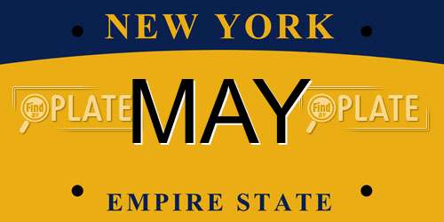 MAY New York License Plate