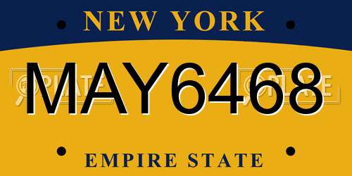 MAY6468 New York License Plate