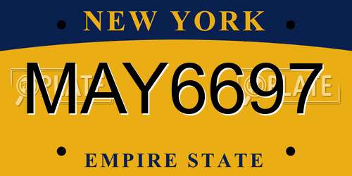 MAY6697 New York License Plate