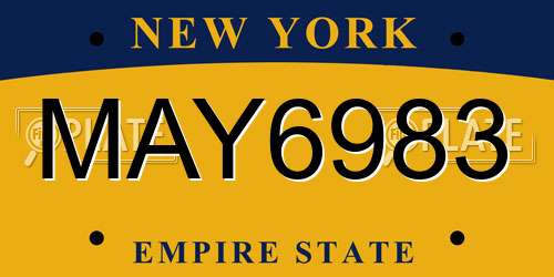 MAY6983 New York License Plate
