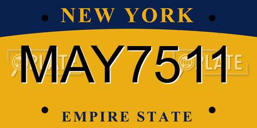 MAY7511 New York License Plate