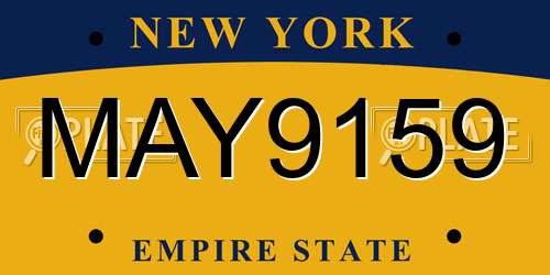 MAY9159 New York License Plate