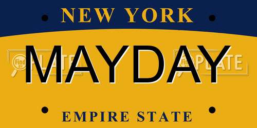 MAYDAY New York License Plate