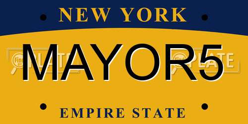 MAYOR5 New York License Plate