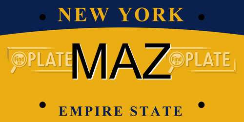 MAZ New York License Plate